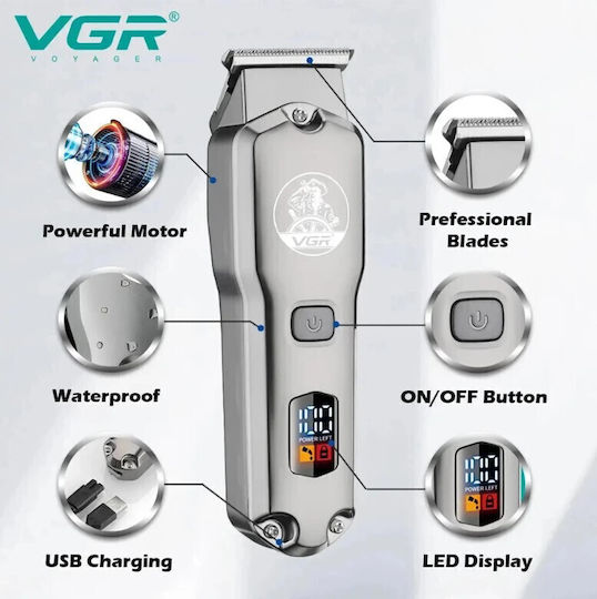 VGR Professional Hair Clipper Set Black V-675