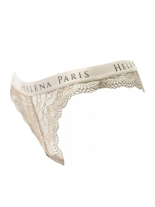 Damen Brasilien mit Spitze Beige