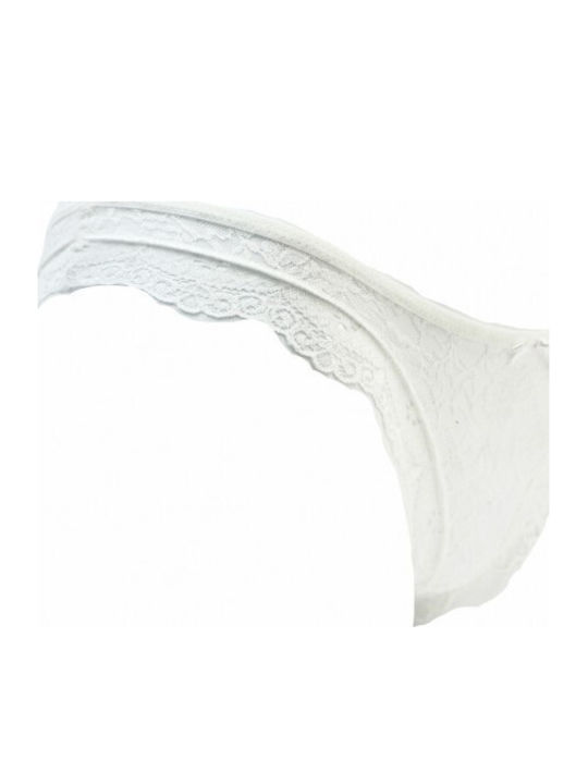 Damen Slip mit Spitze Weiß