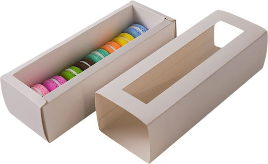Cutie Mică Glisantă Macarons 10 Bucăți Albă