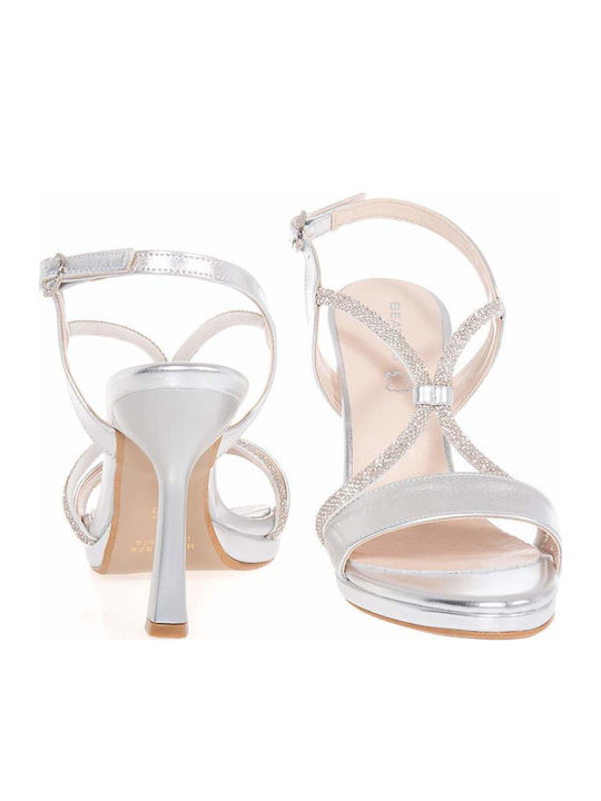 Damen Sandalen mit Strass Silber B1105