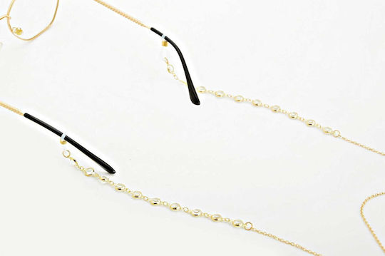 Decorative Gold Eyeglass Chain Zirconia Pendant Cord Sla-06