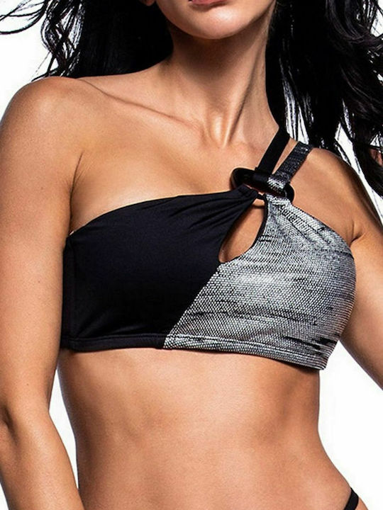 Bikini One Shoulder C Cup Silver