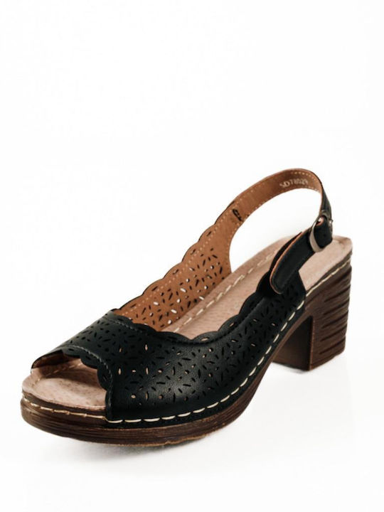 Damen Flache Sandalen Schwarz