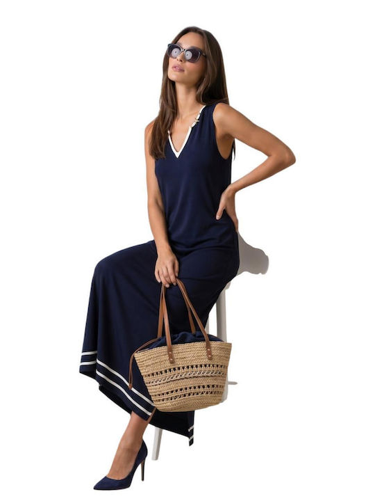 Rochie De Vară Pentru Femei Midi Albastră