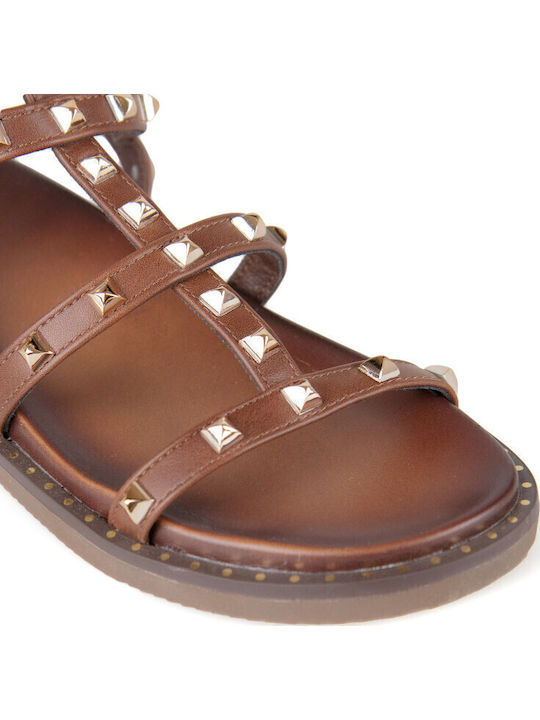 Sandale Casual Damă Gladiator Maro