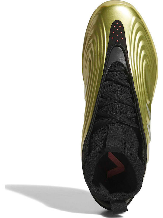 Harden Volume 10 Basketball Shoes Gold Metallic / Core Black / Solar Turbo