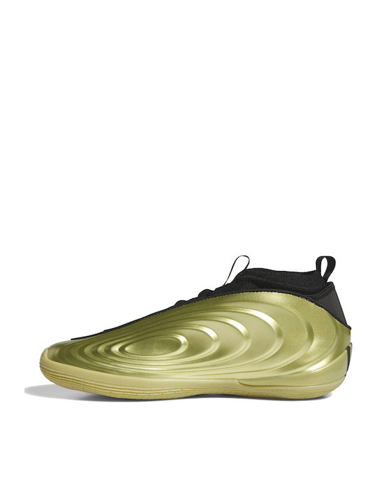 Harden Volume 10 Basketball Shoes Gold Metallic / Core Black / Solar Turbo