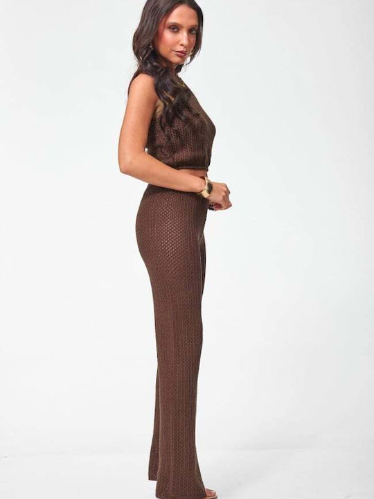 Damen Braune Dunkle Set mit Hose