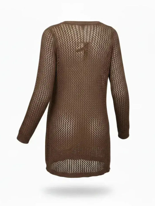 Modern Ocean Women's Mini Beach Dress Brown