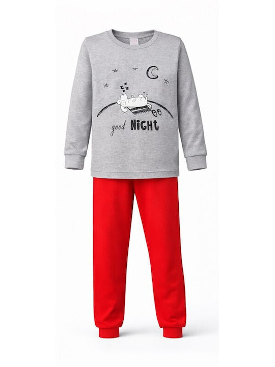 Happy Touch Kinder Schlafanzug Winterlich Grey - Red