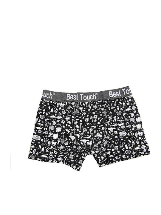 Men's Boxer Black with Patterns