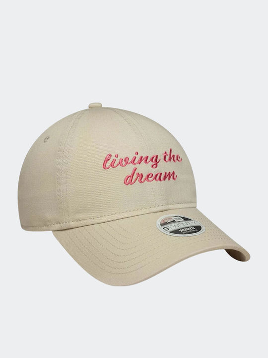 New Era Slogan Cream 9twenty Adjustable Cap Γυναικείο Καπέλο Μπεζ