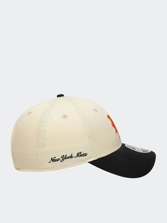 New Era New York Mets Mlb Side Script Кремава 9forty M-crown Регулираща Се Капачка Унисекс Многоцветна