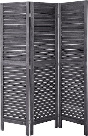 Atmosphera Decorativ Paravan Lemn cu 3 Panouri Grey 122x170cm Atmosphera Decorativ Paravan Lemn cu 3 Panouri Grey 122x170cm