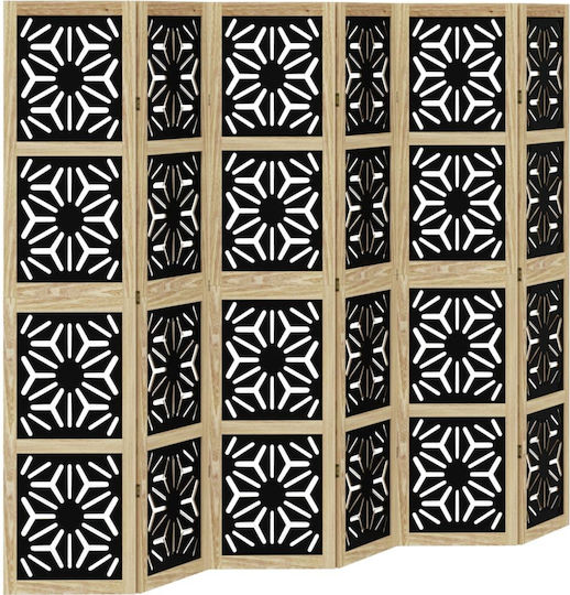vidaXL Διακοσμητικό Παραβάν Ξύλινο με 6 Φύλλα 210x180cm