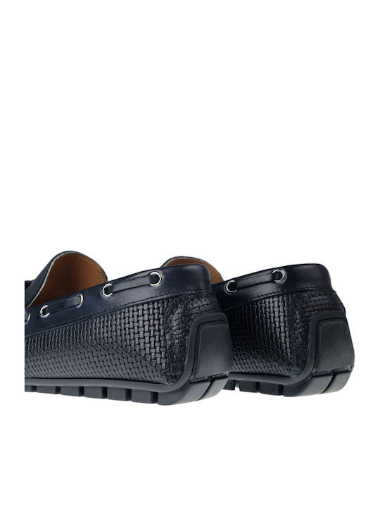 Leder Herren Mokassins in Blau Farbe