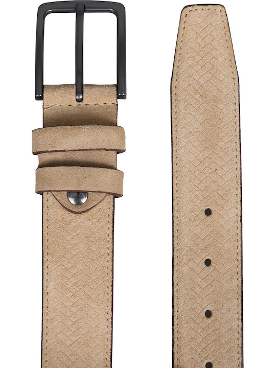 Men's Leather Belt Beige