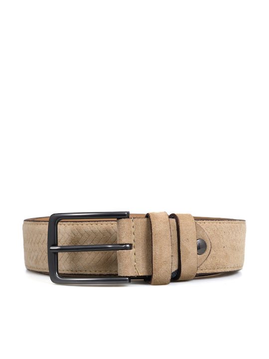 Men's Leather Belt Beige