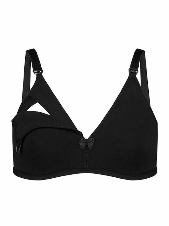 NBB Lingerie Βαμβακερό Σουτιέν Εγκυμοσύνης & Θηλασμού με Clips Μαύρο
