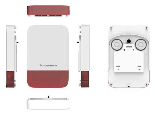 Powertech RF Alarm Siren Battery for Outdoor Use 120dB with Red Light 18x27cm