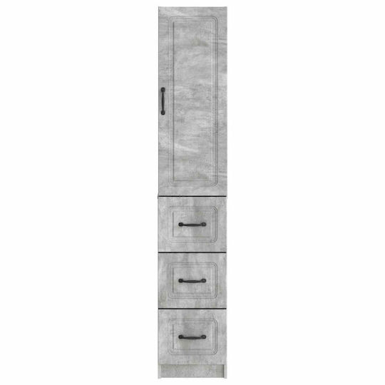 vidaXL Bathroom Floor Column Cabinet L33xD34.5xH87cm Gray