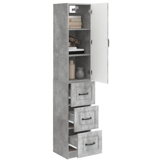 vidaXL Bathroom Floor Column Cabinet L33xD34.5xH87cm Gray