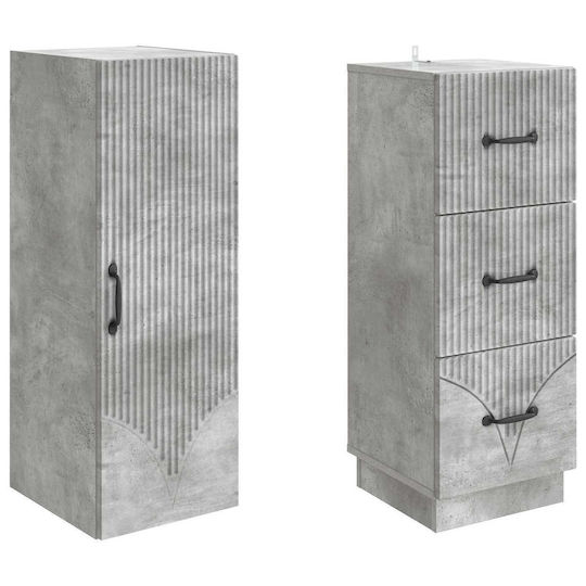 vidaXL Bathroom Floor Column Cabinet L33xD34.5xH87cm Gray