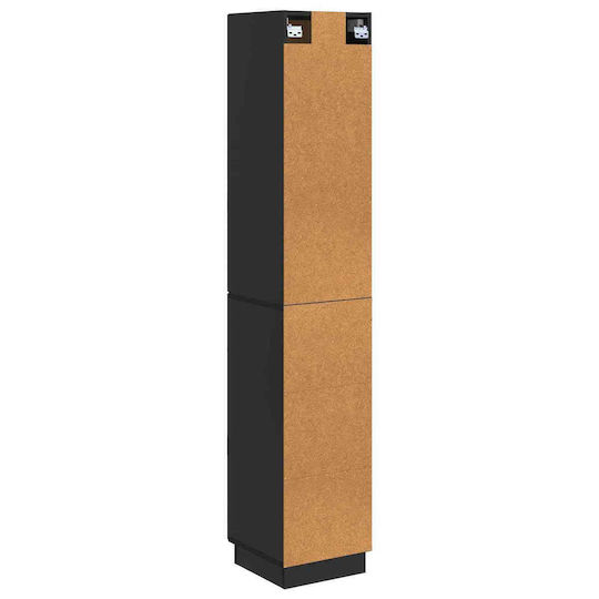 vidaXL Στήλη Μπάνιου Δαπέδου Μ33xΒ34.5xΥ87cm Μαύρη