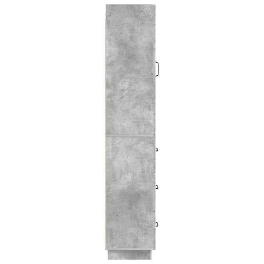 vidaXL Bathroom Floor Column Cabinet L33xD34.5xH87cm Gray