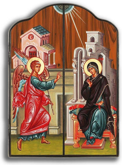 Icon of Virgin Mary Sweet-Kissing Triptych 28x40cm