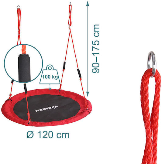Relaxdays Leagăn Tip Cuib Suspendat 175x120x120 cm Alb