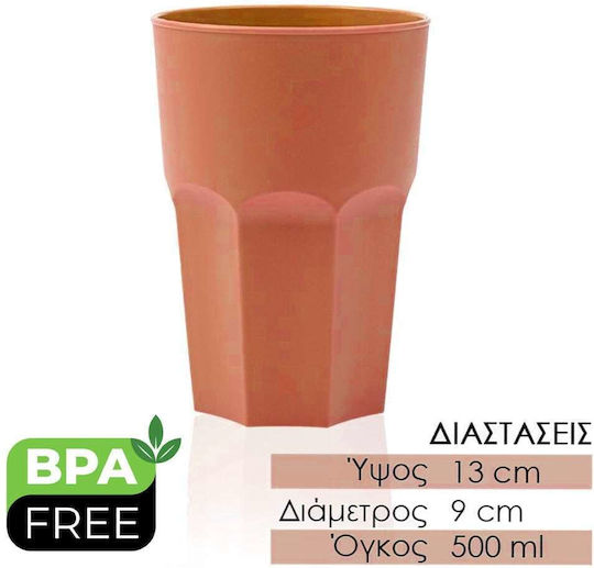 Ποτήρι από Πλαστικό Πορτοκαλί 500ml 0626.005