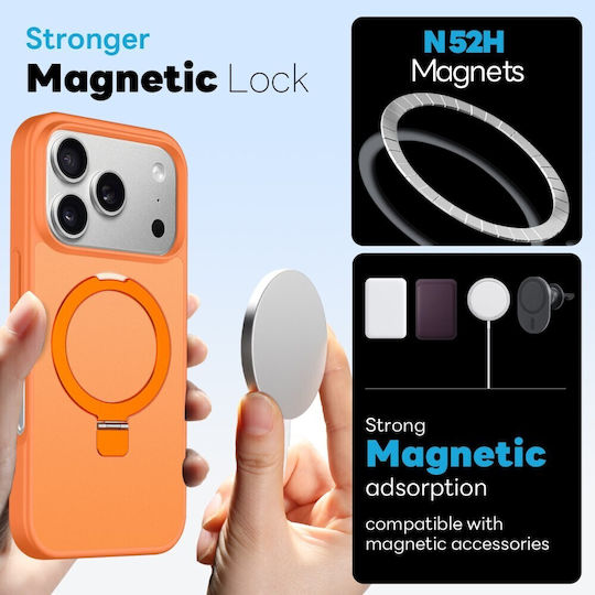 Northjo Protection Set 3 In 1 Hard Case Stand Screen Camera Protection Semi-Transparent Orange Apple iPhone 17 Pro Max