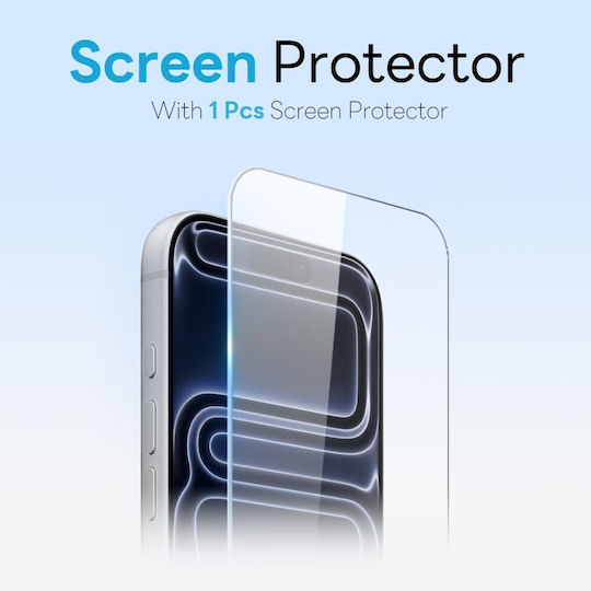 Northjo Protection Set 3 in 1 Hard Case Stand Screen Camera Protection Semi-Transparent Blue Apple iPhone 17 Pro Max