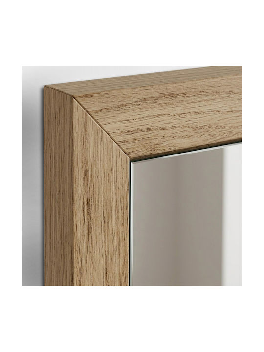 Megapap Mars Wall Mirror with Brown Wooden Frame 86x86cm