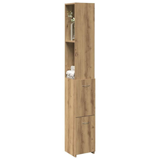 vidaXL Στήλη Μπάνιου Τοίχου 25x25x170cm Δρυς