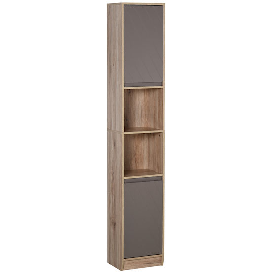 HomCom 834-240 Στήλη Μπάνιου Δαπέδου 30x24x170cm Δρυς
