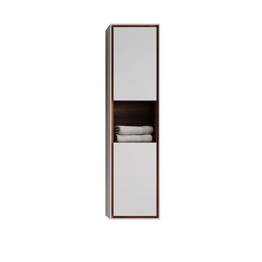 Martin Luna Wall Hung Cabinet Matte Lacquer Bathroom Column Cabinet L35xD32xH160cm White