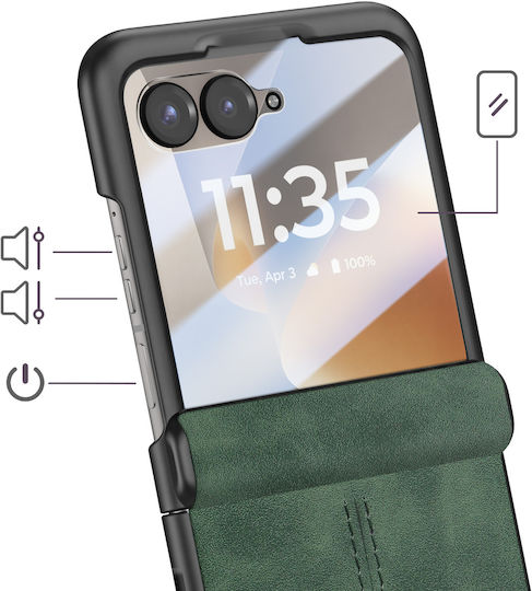 Avizar Case Motorola Razr 70 Tempered Glass Screen Protect Green