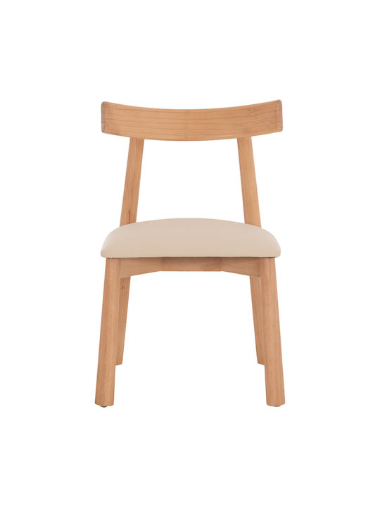 Osorio Dining Chairs with Artificial Leather Upholstery Natural-Ecru 2pcs 51x55x74cm