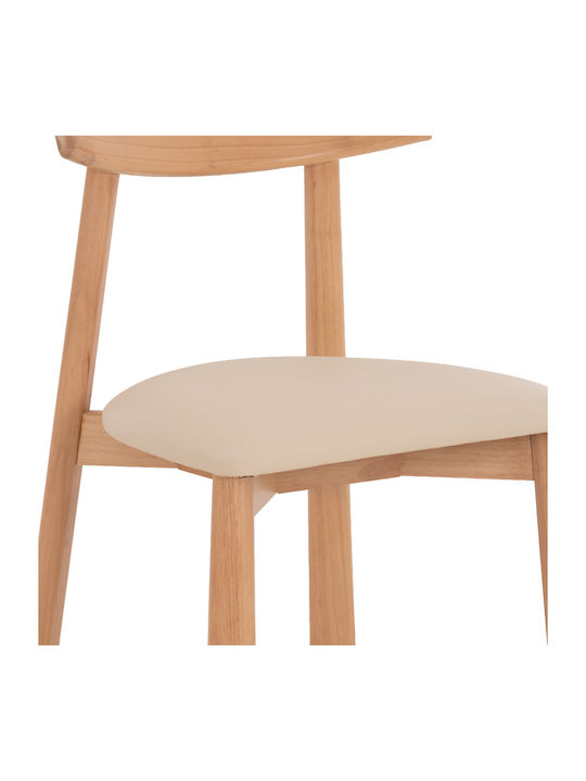 Osorio Dining Chairs with Artificial Leather Upholstery Natural-Ecru 2pcs 51x55x74cm