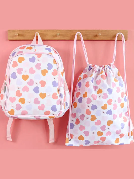 A Little Lovely Company School Backpack Kindergarten Pink With Water Bottle Holder 16 Litre