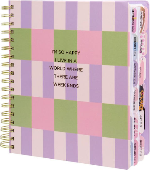 Diary Tri-Coastal Weekly 18-Month August 2026 January 2028 So Happy