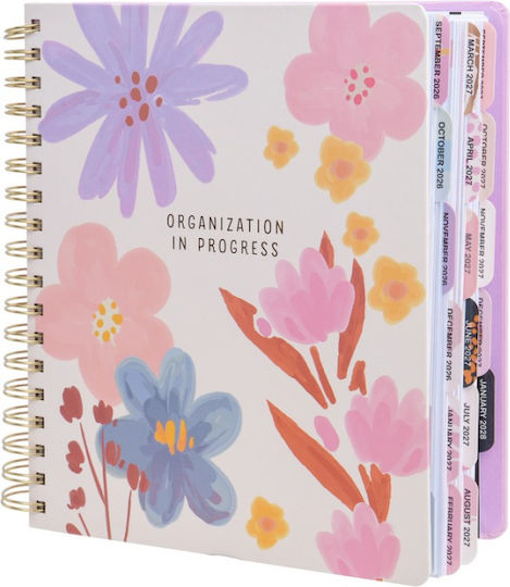 Diary Tri-Coastal Weekly 18-Month August 2026 January 2028 Flowers