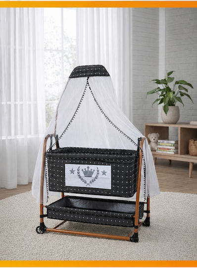SteweHome Babywiege mit Matratze und Rädern