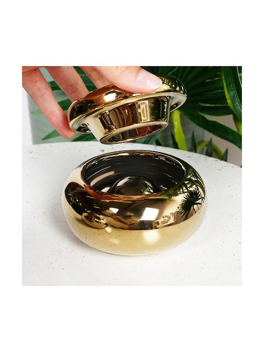 Golden Round Dolomite Ashtray 11 Cm