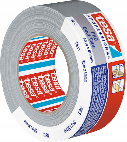 Tesa Adhesive Fabric Tape Silver 50mx50mm 4pcs