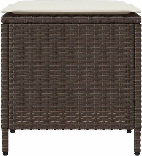 vidaXL Outdoor Rattan Armchair Brown with Cushion 4 Pieces