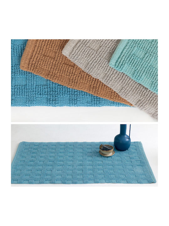 Palamaiki Πατάκι Μπάνιου Βαμβακερό Sunu Blue 50x80εκ.